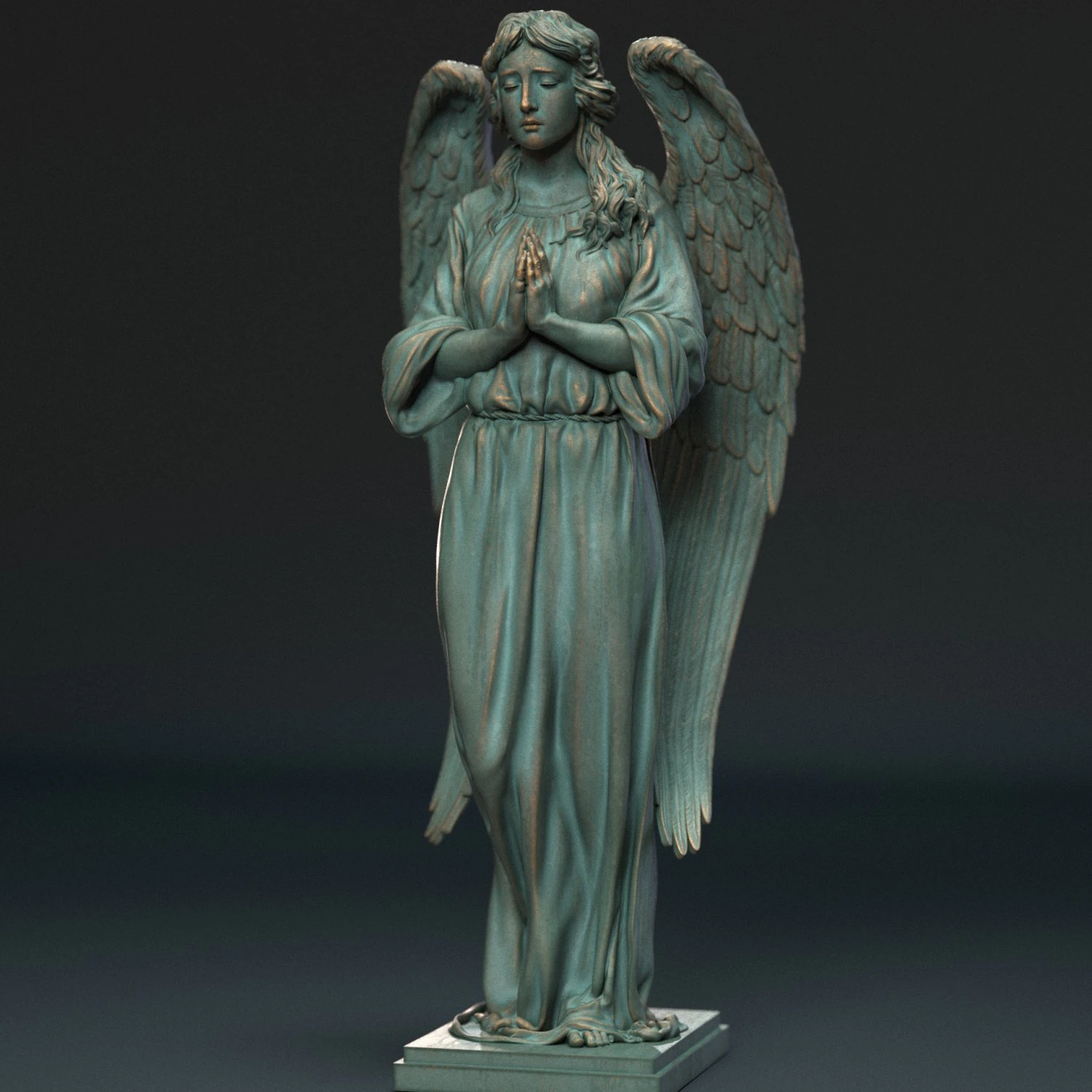 Angel statue 04 3D Print Model .c4d .max .obj .3ds .fbx .stl .blend 