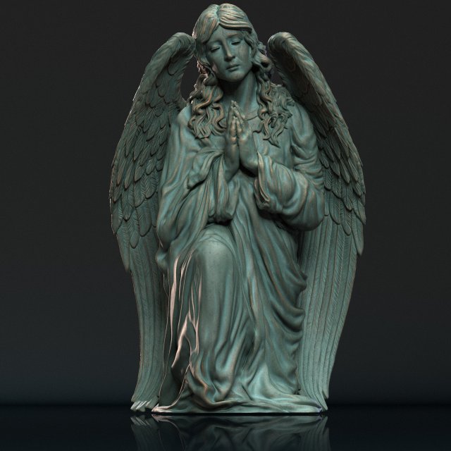 Angel statue 05 3D प्रिंट मॉडल .c4d .max .obj .3ds .fbx .stl .blend 