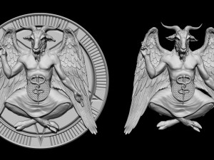 Baphomet Bas-Relief 01 3Dプリントモデル
