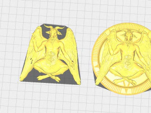Baphomet Bas-Relief 01 3D Print Model