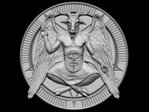 Baphomet Bas-Relief 01 3D Print Model