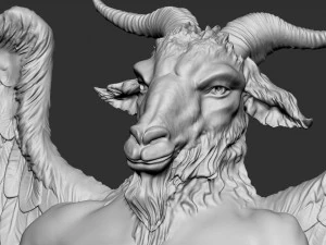 Baphomet Bas-Relief 01 3D Print Model