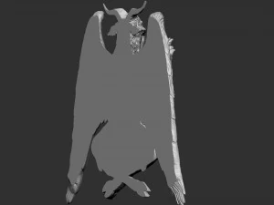 Baphomet Bas-Relief 01 3D Print Model