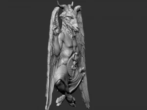 Baphomet Bas-Relief 01 3D Print Model