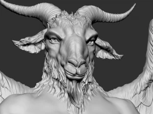 Baphomet Bas-Relief 01 3D Print Model
