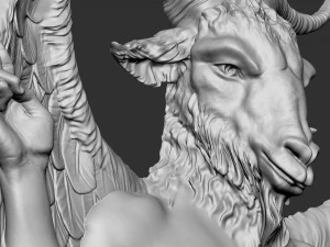 Baphomet Bas-Relief 01 3D Print Model