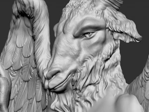 Baphomet Bas-Relief 01 3D Print Model