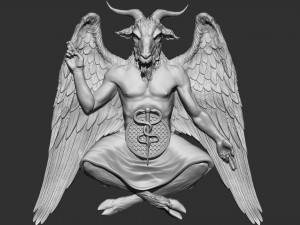 Baphomet Bas-Relief 01 Modelo de Impressão 3D
