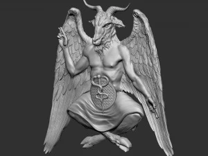 Baphomet Bas-Relief 01 3D Print Model