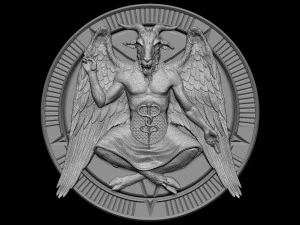 Baphomet Bas-Relief 01 3D Print Model