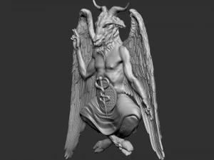 Baphomet Bas-Relief 01 3D Print Model