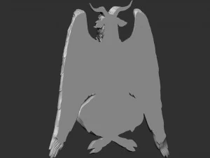 Baphomet Bas-Relief 01 3D Print Model
