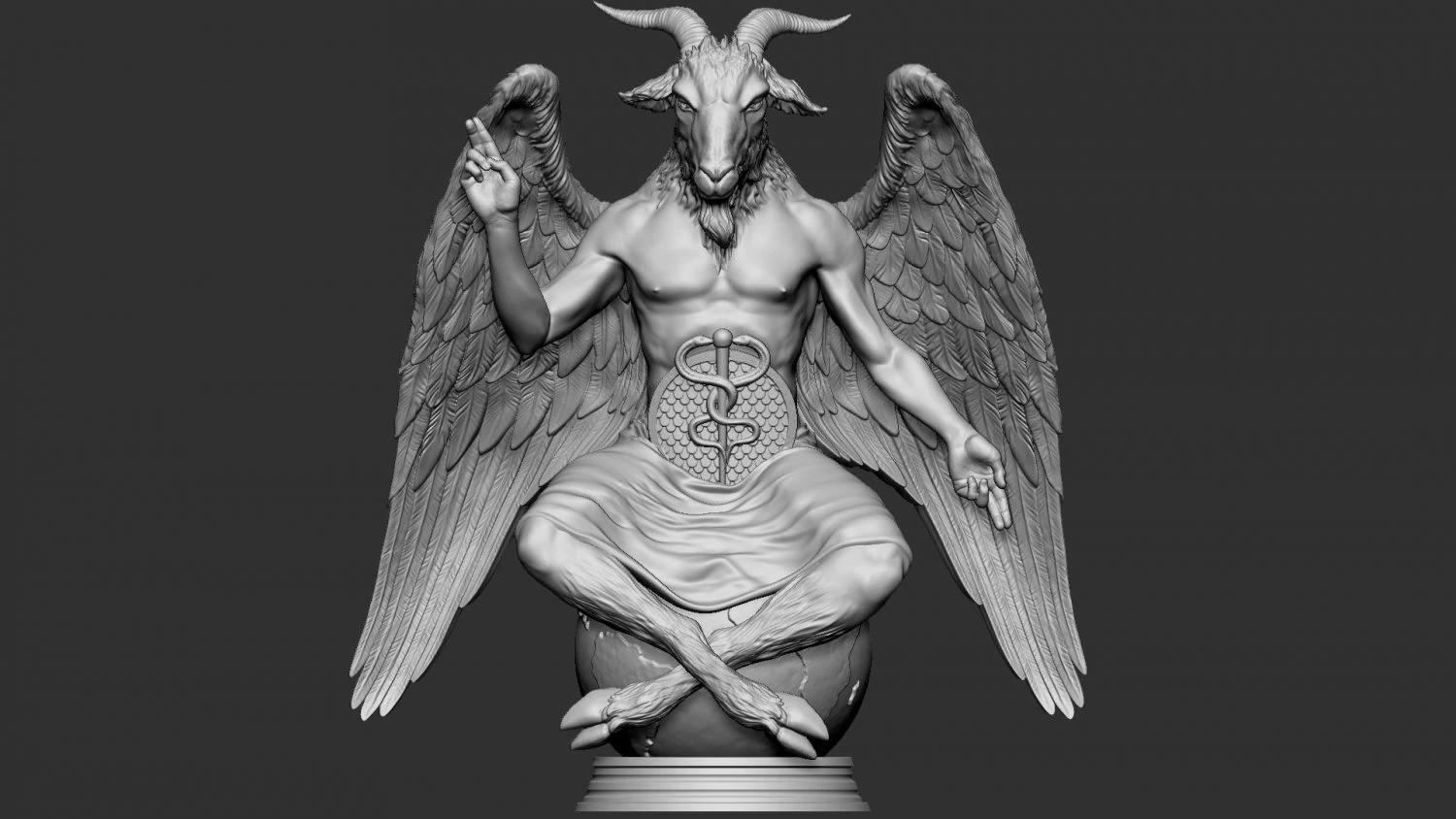 Baphomet Sculpture 01 3D Print Model .c4d .max .obj .3ds .fbx .stl .blend 