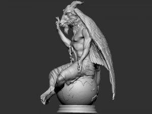 Baphomet Sculpture 01 3D Print Model