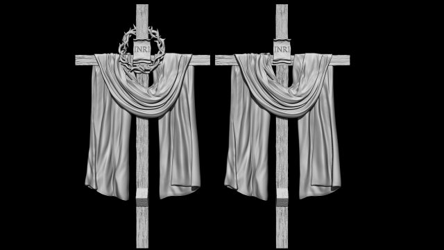 Cross 05 bas-relief 3D-printmodel .c4d .max .obj .3ds .fbx .stl .blend 
