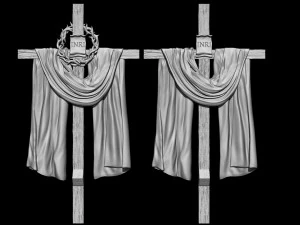 크로스 05 얕은 부조 3D 프린트 모델