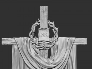 Cross 05 bas-relief 3D-printmodel