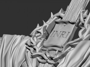 Cross 05 bas-relief 3D-printmodel