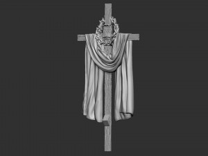 Cross 05 bas-relief 3D-printmodel