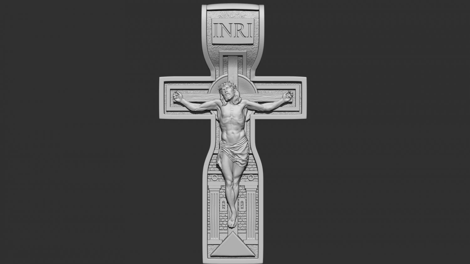 Jesus Christ Cross 3D Print Model .c4d .max .obj .3ds .fbx .stl .blend 