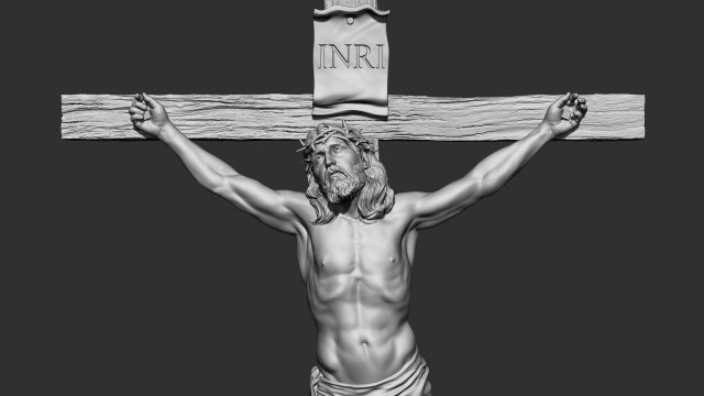 Crucifixion of Jesus Christ v1 3Dプリントモデル .c4d .max .obj .3ds .fbx .stl .blend 