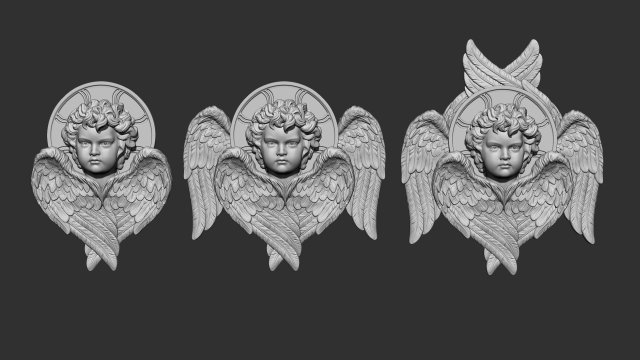 Cupid Bas-Relief 01 3D प्रिंट मॉडल .c4d .max .obj .3ds .fbx .stl .blend 