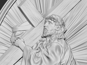 Jesus Bas-Relief 02 3Dプリントモデル