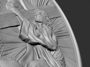 Jesus Bas-Relief 02 3Dプリントモデル