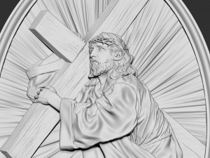 Jesus Bas-Relief 02 3Dプリントモデル
