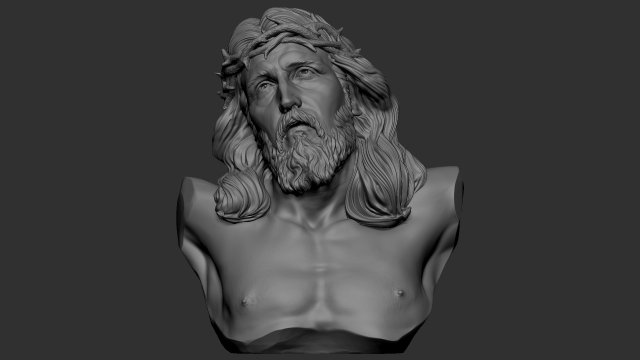 Jesus Bust 01 3D Print Model .c4d .max .obj .3ds .fbx .stl .blend 
