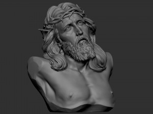 Jesus Bust 01 3D Print Model