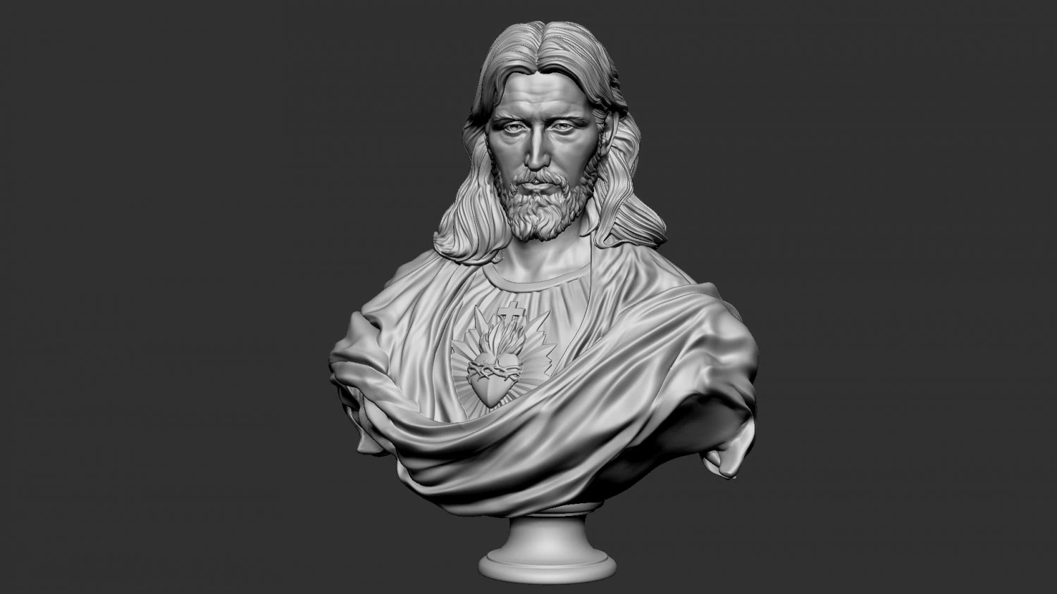 Jesus Bust 02 3D Print Model .c4d .max .obj .3ds .fbx .stl .blend 