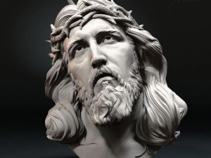 Jesus Head 01 3D Print Model