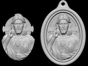 Jesus Medallion 01 3D Print Model