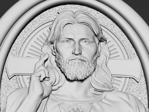 Jesus Medallion 01 3D Print Model