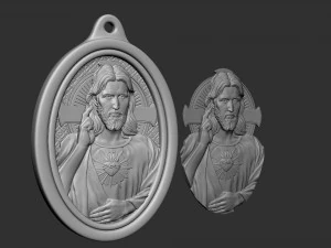 Jesus Medallion 01 3D Print Model