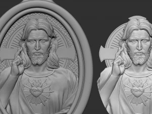 Jesus Medallion 01 3D Print Model
