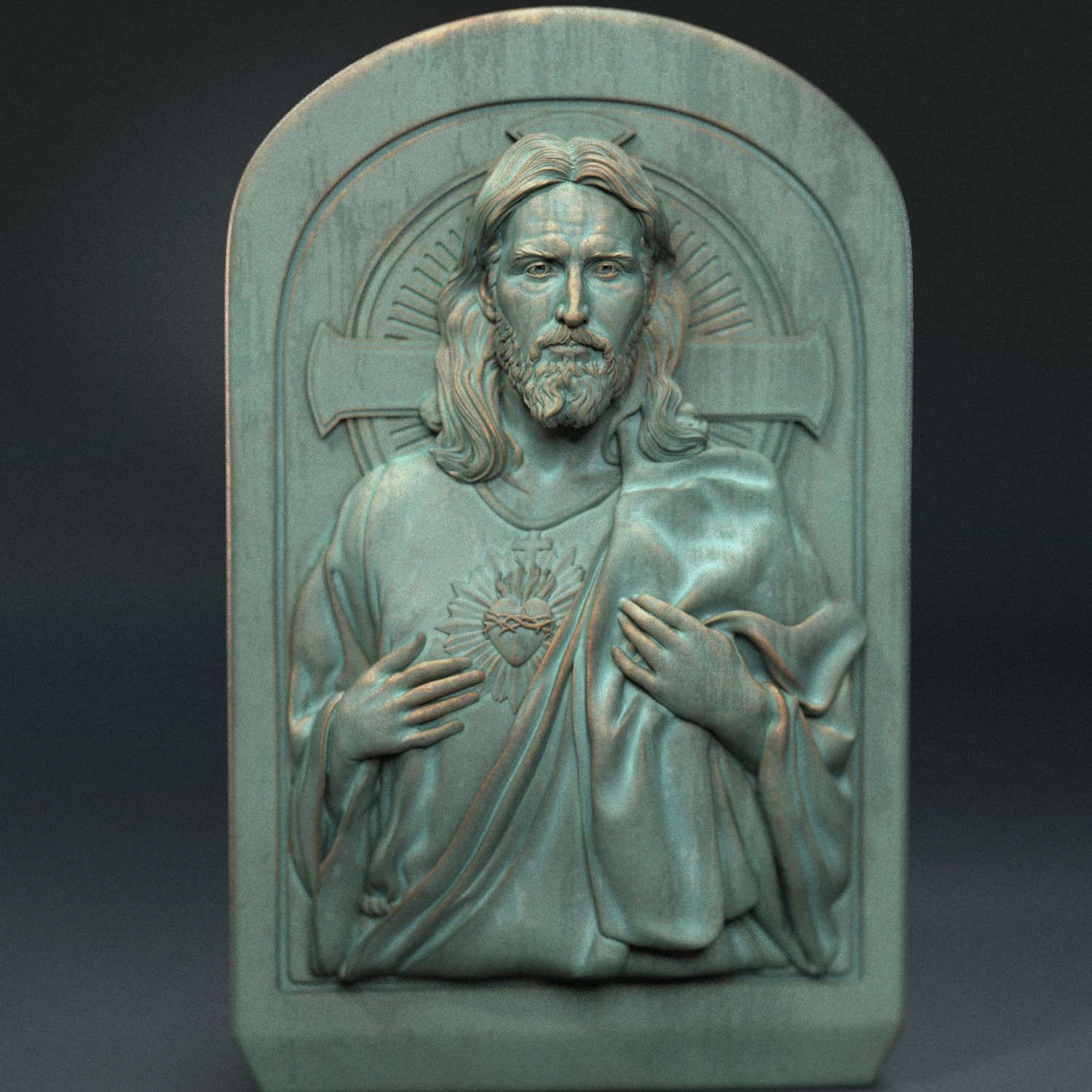 Jesus Relief 02 3D Print Model .c4d .max .obj .3ds .fbx .stl .blend 