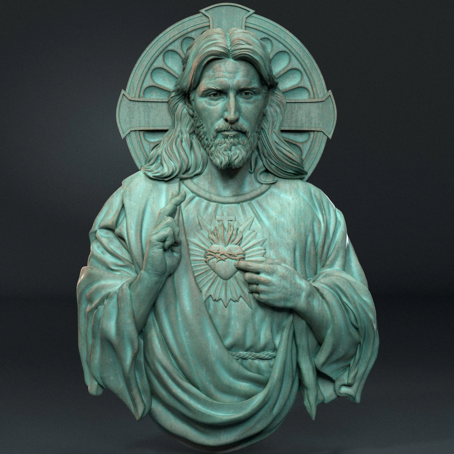 Jesus Relief 03 3D Print Model .c4d .max .obj .3ds .fbx .stl .blend 