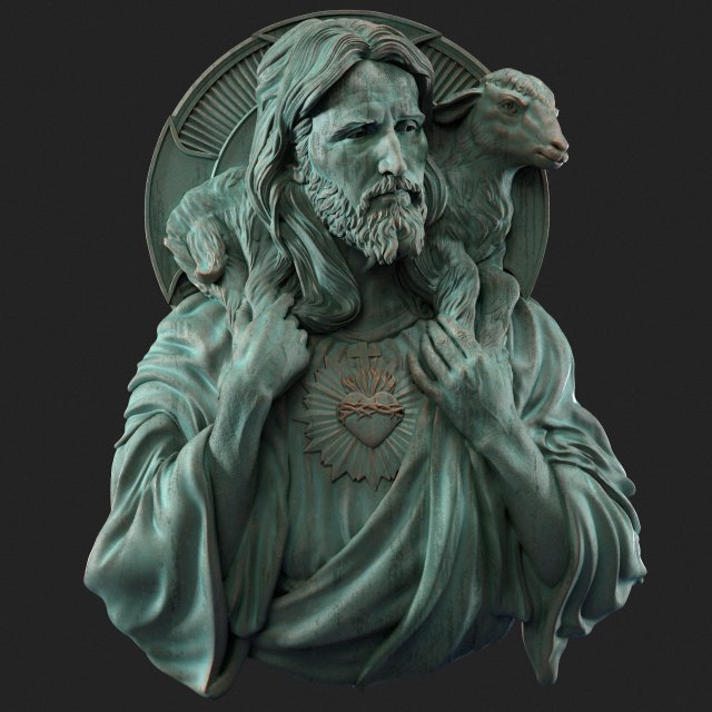 Jesus Relief 04 3D Print Model .c4d .max .obj .3ds .fbx .stl .blend 