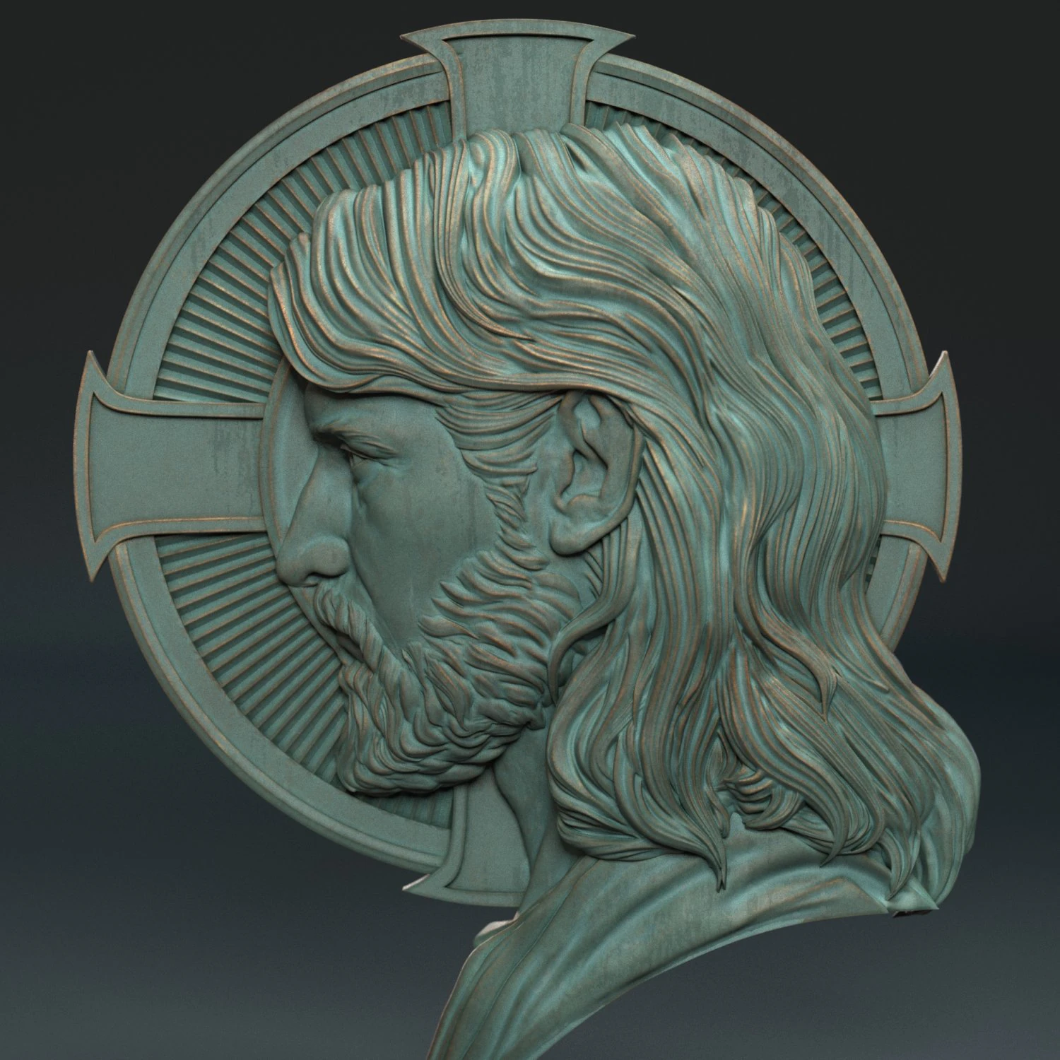 Jesus Relief 05 3D Print Model .c4d .max .obj .3ds .fbx .stl .blend 