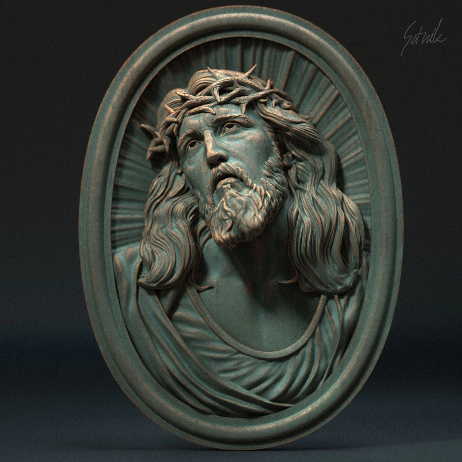 Jesus Relief 07 3D Print Model .c4d .max .obj .3ds .fbx .stl .blend 