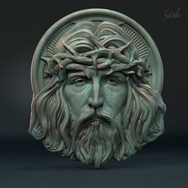 Jesus Relief 08 Modelo de impresión 3D .c4d .max .obj .3ds .fbx .stl .blend 