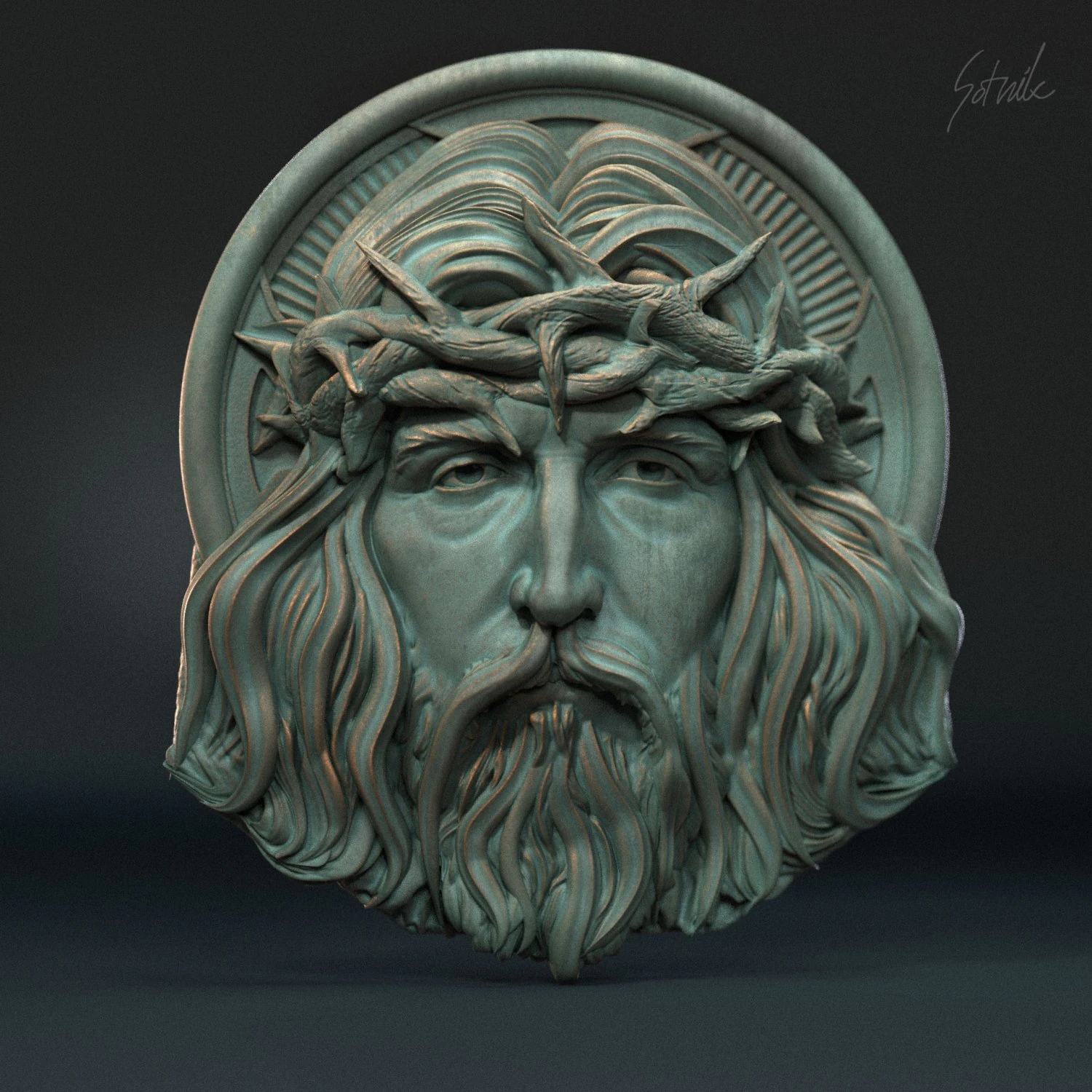 Jesus Relief 08 3D Print Model .c4d .max .obj .3ds .fbx .stl .blend 