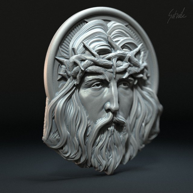 Jesus Relief 08 3D Print Model in Coins and Badges 3DExport