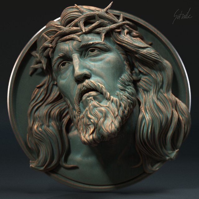 Jesus Relief 09 3D Print Model .c4d .max .obj .3ds .fbx .stl .blend 