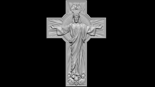 Jesus Cross 03 3D 프린트 모델 .c4d .max .obj .3ds .fbx .stl .blend 