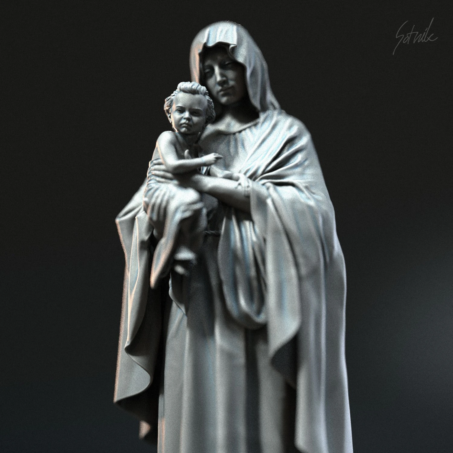 Mother Maria 02 3D Print Model .c4d .max .obj .3ds .fbx .stl .blend 