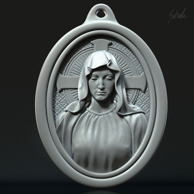 Mother Maria Medallion 3D 프린트 모델 .c4d .max .obj .3ds .fbx .stl .blend 