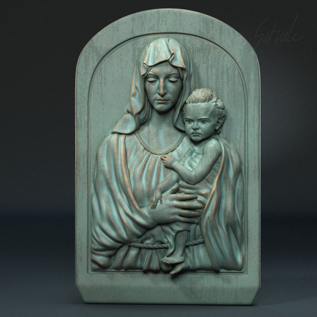 Mother Maria bas-relief 01 Modelo de impresión 3D .c4d .max .obj .3ds .fbx .stl .blend 